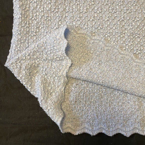 R Stretch Blue blue Pressed flowers Short sleeve Blouse - Picture 6 of 7